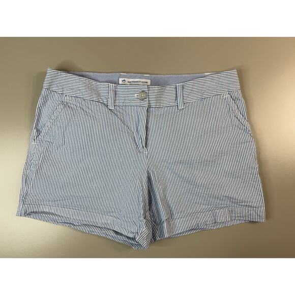 Southern Tide Pants - Southern Tide Womens Seersucker Shorts 8 Blue Striped Preppy Beach Summer Spring